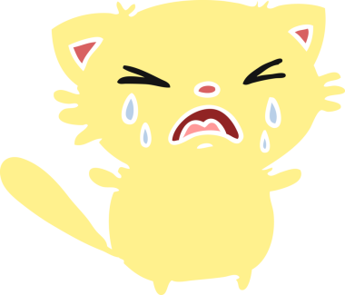 Şirin bir kawai kedisinin insan tarafından çizilmiş karikatürü.