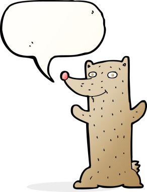 Bir insan tarafından çizilmiş komik bir çizgi film ayısı.