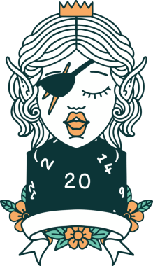 Retro Dövme Tarzı Bir insan tarafından çizilmiş doğal yirmilik zarlı düzenbaz karakter