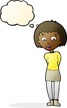 Bir insan tarafından çizilmiş düşünce balonlu bir karikatür.