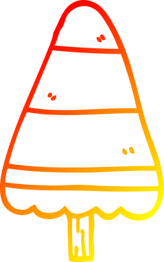 Bir insan tarafından çizilmiş bir karikatür Noel ağacının sıcak gradyan çizimi