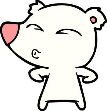 Bir insan tarafından çizilmiş kutup ayısı karikatürü