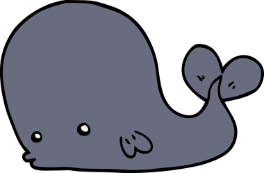 Bir insan tarafından çizilmiş çizgi film balinası