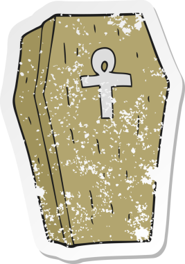 Bir insan tarafından çizilmiş ürkütücü bir karikatürün gerilimli çıkartması.