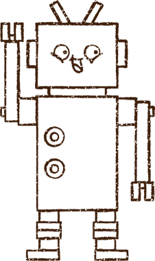 Robot Kömür Bir insan tarafından çizilmiş