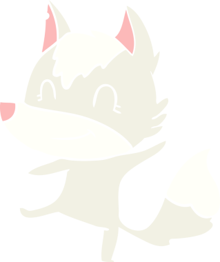 Bir insan tarafından çizilmiş düz renkli çizgi film kurdu.