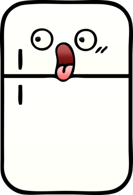 Bir insan tarafından çizilmiş bir buzdolabının gölgelenmiş karikatürü.