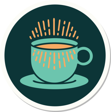 Dövme çıkartması geleneksel kahve tarzında bir insan tarafından çizilmiş.