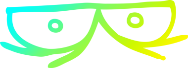 Bir insan tarafından çizilmiş ürkütücü çizgi film gözlerinin soğuk gradyan çizgisi.