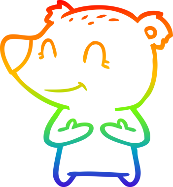 gökkuşağı gradyan çizgisi bir insan tarafından çizilmiş dost bir ayı çizgi