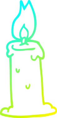 Bir insan tarafından çizilmiş yanan bir mumun soğuk gradyan çizgisi.