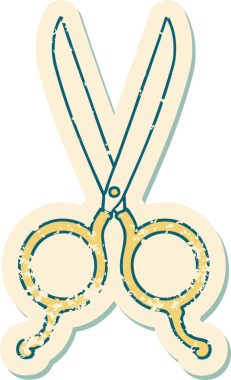 Bir insan tarafından çizilmiş berber makasının sembolik dövmeli görüntüsü