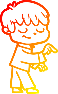 Bir insan tarafından çizilen mutlu bir çocuğun sıcak çizgi çizimi.