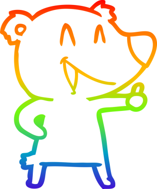 Gökkuşağı gradyan çizgisi Bir insan tarafından çizilmiş gülen ayı karikatürü