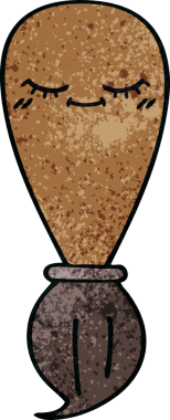 Bir insan tarafından çizilmiş eski grunge desenli bir boya fırçası.