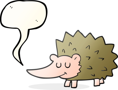 Bir insan tarafından çizilmiş serbest konuşma balonu kirpi.