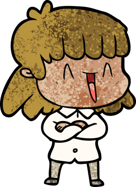 Bir insan tarafından çizilmiş karikatür kadın.