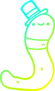 Bir insanın çizdiği solucanın soğuk gradyan çizgisi.