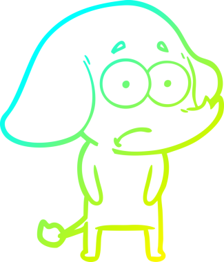 Bir insan tarafından çizilmiş belirsiz bir filin soğuk eğik çizgisi.