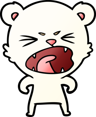 Bir insan tarafından çizilmiş kızgın kutup ayısı çizgi filmi.