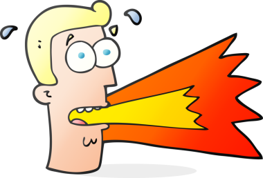 Bir insan tarafından çizilmiş serbest çizilmiş bağıran bir karikatür.