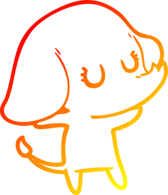 Bir insan tarafından çizilmiş şirin bir fil çizimi.