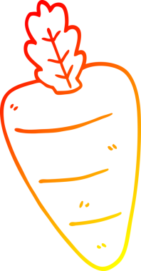 Bir insan tarafından çizilmiş bir havucun sıcak çizgi çizimi