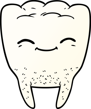 Bir insan tarafından çizilmiş çizgi film dişi.
