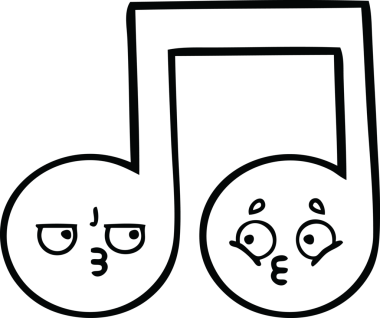 Bir insan tarafından çizilmiş bir notanın çizgi çizimi