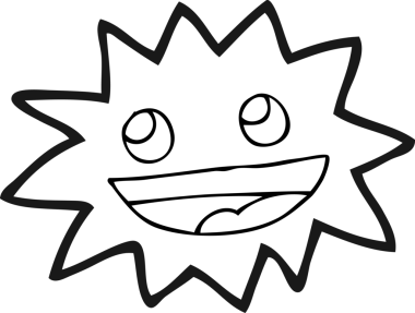 Bir insan tarafından çizilmiş siyah beyaz çizgi film yıldızı.