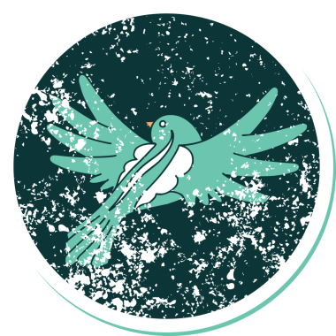 Bir insan tarafından çizilmiş uçan bir kuşun sembolik dövmesi.