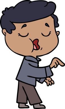 Bir insan tarafından çizilmiş karikatür adam konuşuyor.