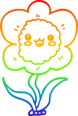 gökkuşağı gradyan çizimi bir insan tarafından çizilmiş bir karikatür çiçeği