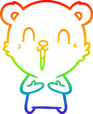 Bir insan tarafından çizilmiş mutlu bir çizgi film ayısının çizimi.