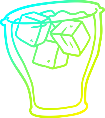 Bir insan tarafından çizilmiş buzlu bir bardak kolayı soğuk gradyan çizgisi.