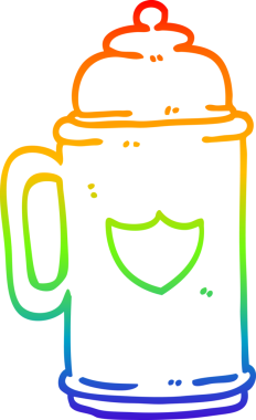 Bir insan tarafından çizilmiş geleneksel bira tankardının çizimi.