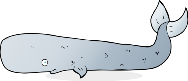 Bir insan tarafından çizilmiş çizgi film balinası