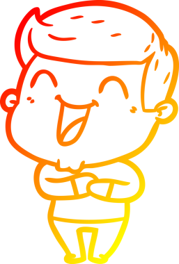 Bir insan tarafından çizilmiş gülen çizgi film karakterinin sıcak çizgi çizimi