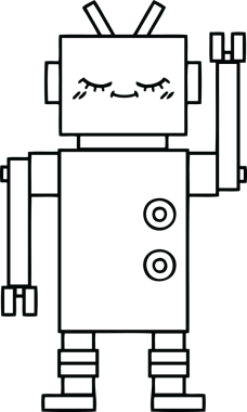 Bir insan tarafından çizilmiş robot çizimi