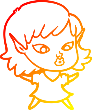 Bir insan tarafından çizilmiş güzel bir elf kızı çizimi.