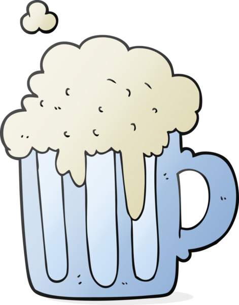 Bir insan tarafından çizilmiş serbest çizim köpüklü bira.