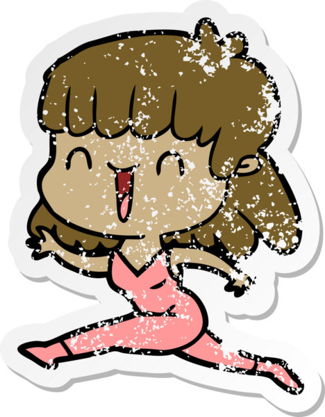 Bir insan tarafından çizilmiş karikatür bir kadının sıkıntılı çıkartması.