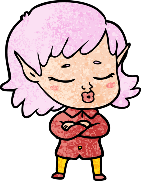 Bir insan tarafından çizilmiş güzel elf kızı.