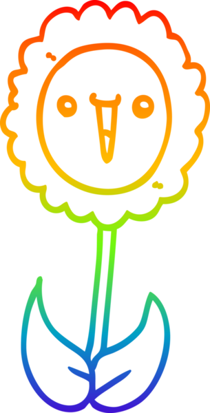 gökkuşağı gradyan çizimi bir insan tarafından çizilmiş bir karikatür çiçeği