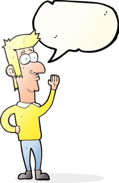 Bir insan tarafından çizilmiş serbest konuşma balonu karikatür adamı