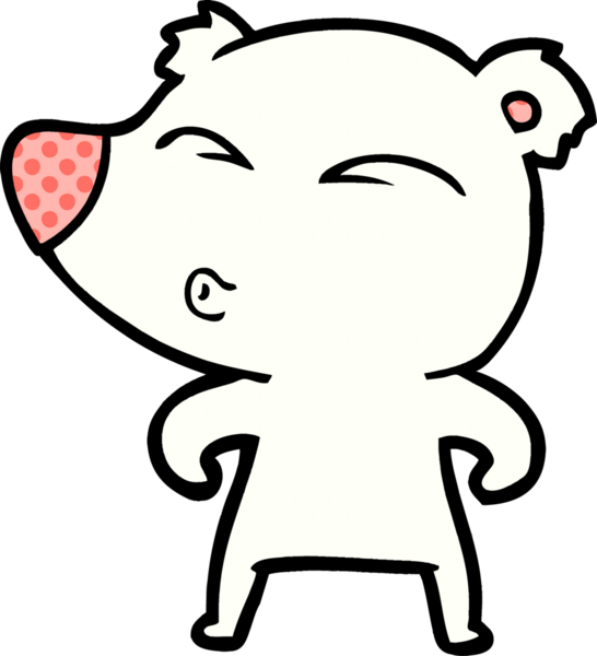 Bir insan tarafından çizilmiş kutup ayısı karikatürü