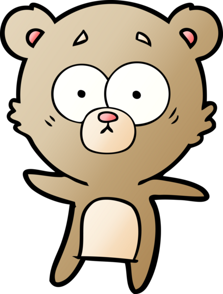 Bir insan tarafından çizilmiş endişeli ayı karikatürü