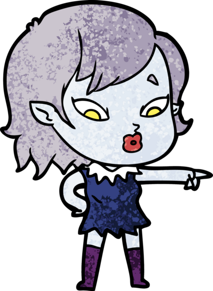 Bir insan tarafından çizilmiş şirin vampir kız çizgi filmi.