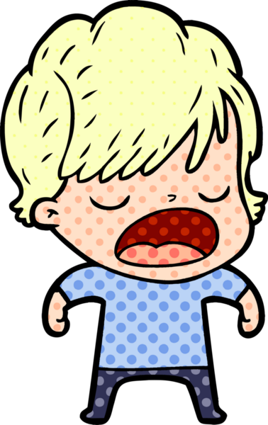 Bir insan tarafından çizilmiş bir karikatür kadın konuşuyor.