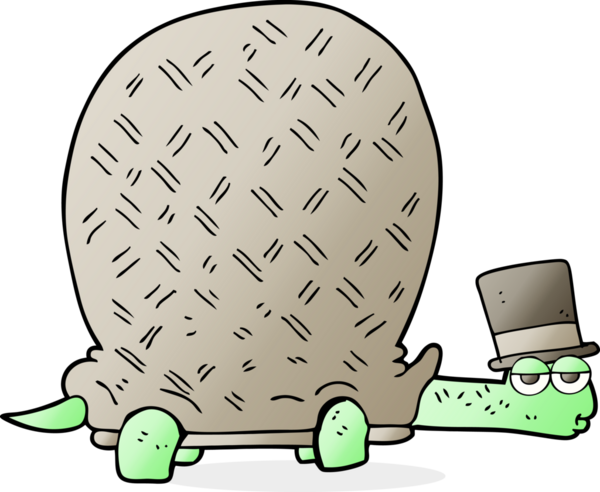 Bir insan tarafından çizilmiş serbest karikatür kaplumbağası.